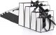 PerKoop 24 Pcs Metallic Paper Gift Bags with Handle Custom Paper Bags Gold Foil Return Gifts for Wedding Fall 5 Senses Christmas Bridesmaid Birthday(White Black)