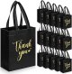 Gift bag with handle, loose and reusable gift bag made of non-woven fabric, foldable handbag suitable for graduation, wedding, bridesmaid gifts (25.4 x 20.3 x 10.1 cm, black)