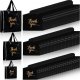 Teling 200 Pcs Thanks Bags with Handle Bulk Thank You Merchandise Bags 3 Size Plastic Packet Retail Shopping Package for Boutique 9 x 12'', 12 x 15'', 15 x 18''(Black)