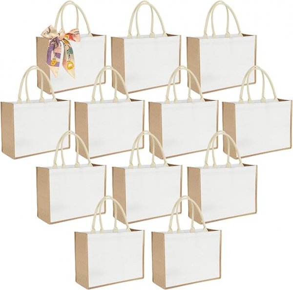 12pcs Tote Bags with Handle Bridesmaid Wedding Favors Women Gift Bag Welcome Bulk Reusable Tote for Beach Shopping