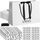 Faccito 8 Pcs Personalized White Gift Bags with Name Stickers 11 x 8 in Customized Bow Paper Bags with Handles for Men Women Birthday Weddings Bridesmaid Groomsmen Anniversary Bachelorette Party