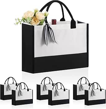 personalized classic canvas tote bags (black and white), with internal zipper pockets for grocery use. DIY gift suitable for weddings, birthdays, beaches. Perfect gift for ladies, mothers, teachers, friends.
