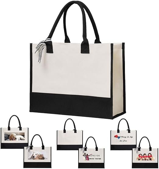 Customized Canvas Tote Bags for Women, Custom Present Bag Women's Gifts for Birthday Wedding Holiday Beach