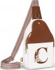 Personalized Crossbody Bag for Women Leather Sling Bags with Initial Letter Chest Bag for Travel, Gift for Mom Wife