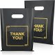 50 Pack Die Cut Plastic Shopping Bags with Thank You Logo 9x12 Merchandise Bags Extra Thick Glossy and Shopping Bags for Retail,Boutique Bags with Handles for Merchandise, Gifts, Trade Shows